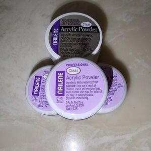 Nailene - Professional Clear Acrylic Powder Container (Lot Of 4) Sealed